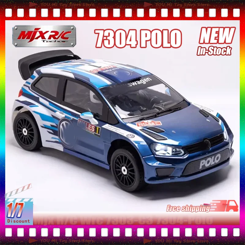 Novo estoque mjx r/c 1:7 wrc 7303-c3 7304-polo simulação base de metal tração nas quatro rodas flattrack modelos de carros de corrida brinquedos personalizados