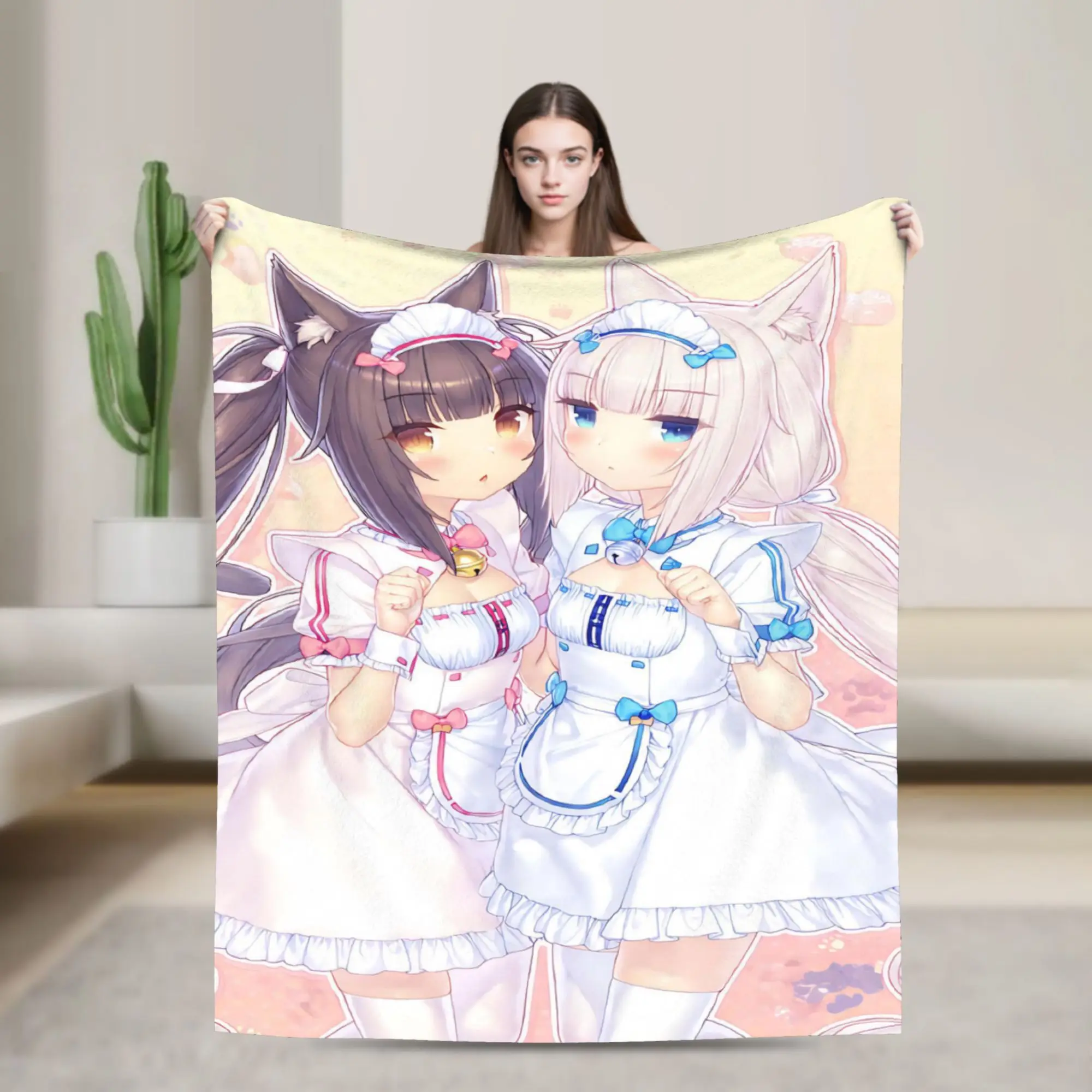 Anime N-Nekopara Stuff Blanket Ultra-Soft Coral Fleece Plush  Throw Blankets Relax Rug Piece