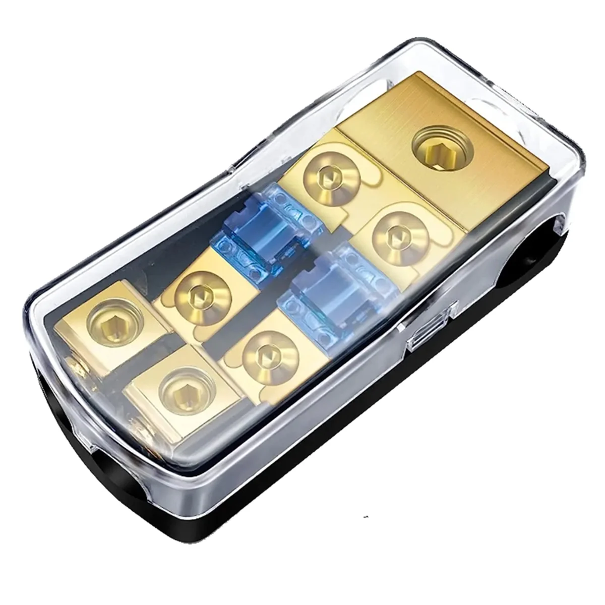 

A95I-2 Way ANL Fuse Holder, Copper 0/2/4 Gauge to 4/6/8 Gauge 60 Amp Fuse Distribution Block for Car Audio Amplifier