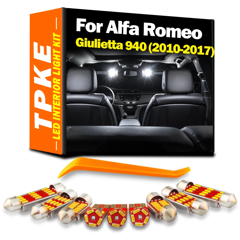 

TPKE 13Pcs Canbus Indoor LED Car Bulbs Interior Map Trunk Door Dome Light Kit For Alfa Romeo Giulietta 940 2010-2017 Signal Lamp