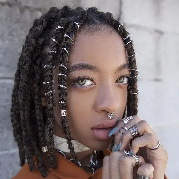 5-50Pcs Silver Gold Beads Dreadlock Beads Dread Big Small Crown Braid Cuffs Clip Beads Hair Ringshair Accessories for Braids