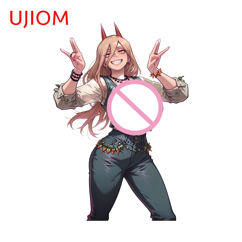 UJIOM Power Lively Devil Horns Wall Sticker Scissor Gesture Amusing Anime Figure Decal Waterproof Vinyl Kid Room Sofa Wall Mural