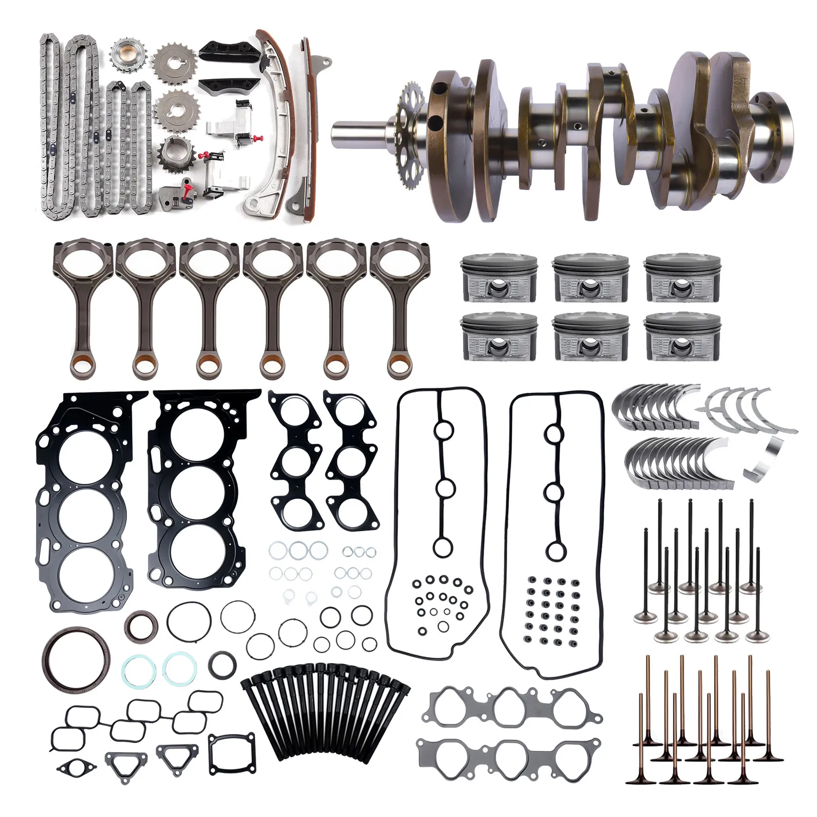 AP01 1GR-FE Engine Overhaul Rebuild Kit For 2003-2009 Toyota Tacoma 4Runner 1GRFE 4.0L 13201-39235 13201-39126