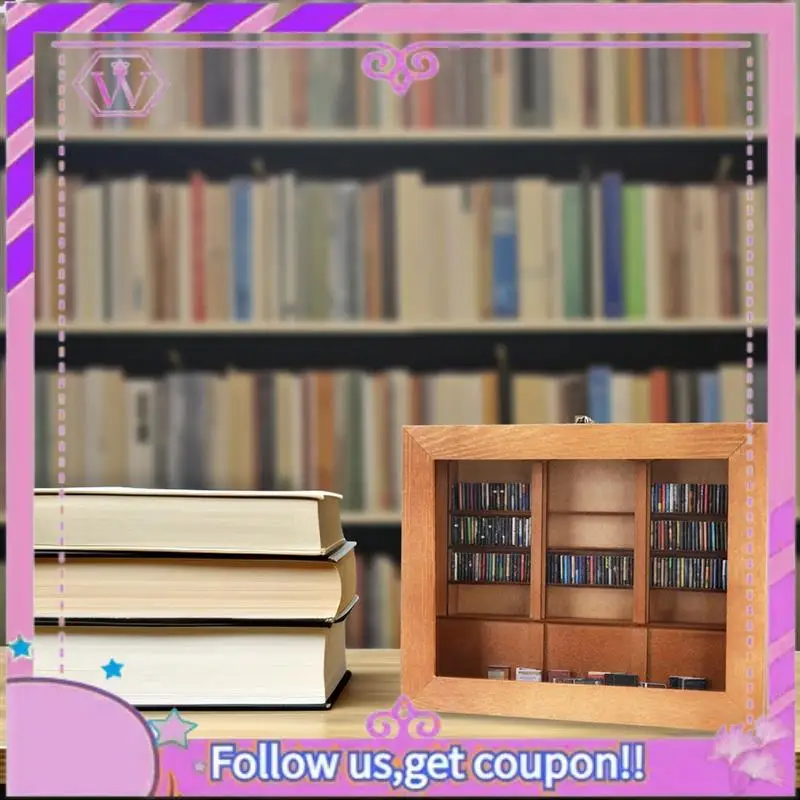

Upgraded Small Anxiety Bookshelf With 400 Books Miniature Library Wooden Bookshelf Fidget Toys Shake Away Your Anxiety Creative