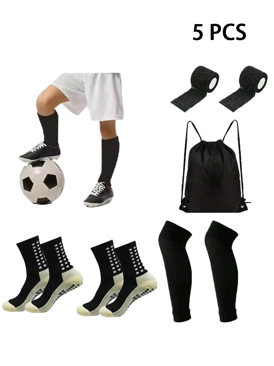 

1 комплект, мужские и женские футбольные аксессуары, мужские и женские спортивные футбольные носки, носки для бега с повязками, чехол для ног, сумка для мяча
