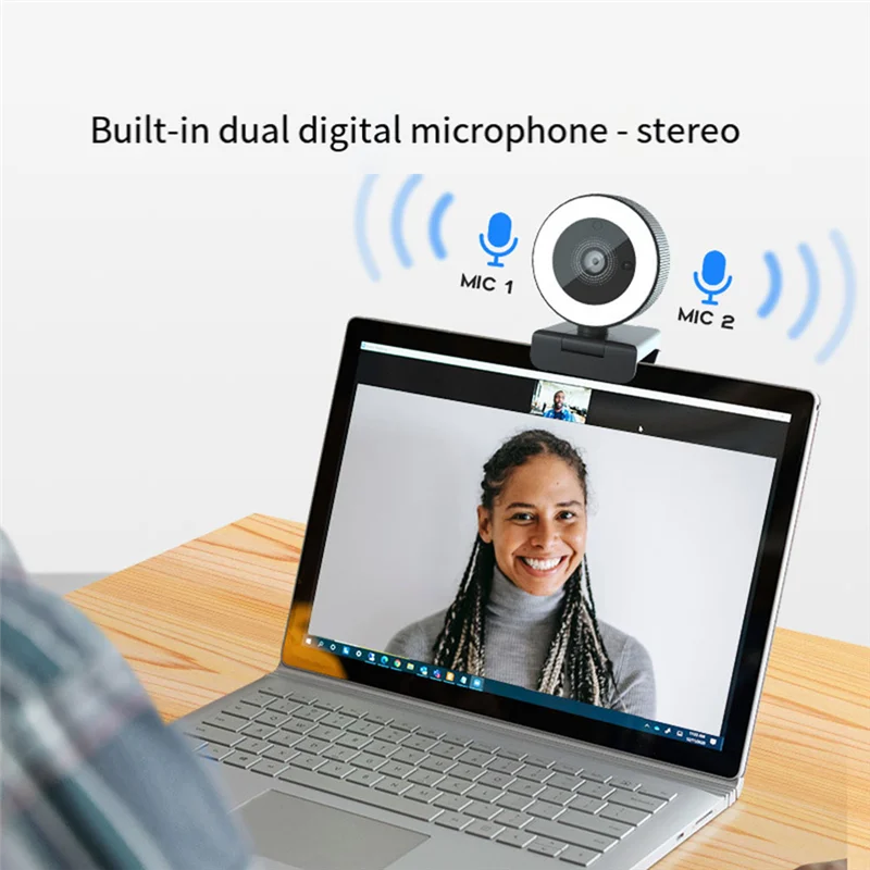 Kamera internetowa ATP-HD USB Pilot zdalnego sterowania Światło wypełniające Przenośna kamera internetowa 400MT Kamera internetowa komputerowa 2K z automatyczną regulacją ostrości