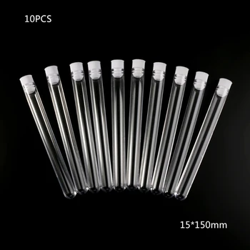 10 adet şeffaf plastik santrifüj tüpler Set 15x100mm laboratuvar Test tüpleri için Ideal için koruyucu bone ile Lab Scho