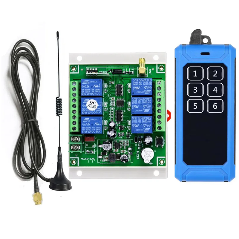 

universal DC 12V 24V 36V 48V 10A 6CH relay RF Wireless radio Remote Control switch 433 mhz 315mhz Industrial/agricultural