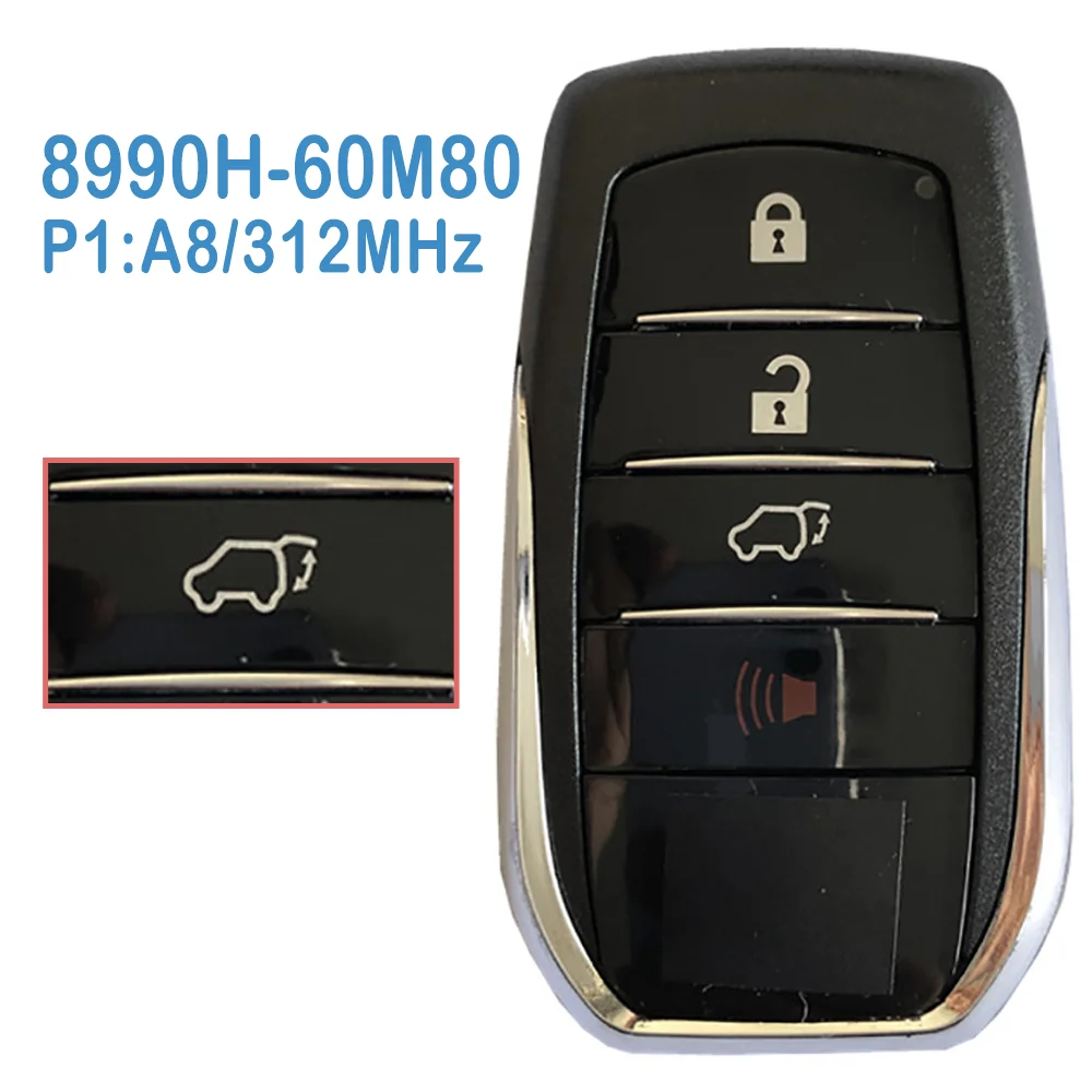 

8990H-60M80 Auto Smart Remote 3+1B HYQ14FBA 312MHz P1:A8 DST-AES Chip Replace Car Key For Toyota Land Cruiser Proximity 2018+