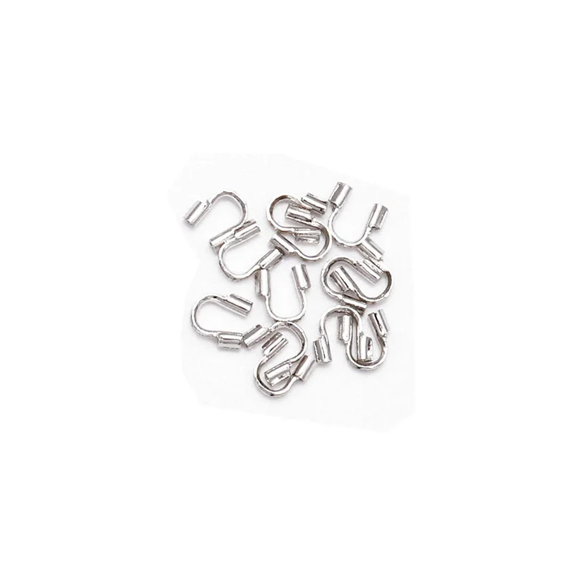 100pcs Gold Plated  U-Shaped Crimping Beads with Jump Rings, Wire Guardians & Cord End Tips for DIY Jewelry Making Supplie