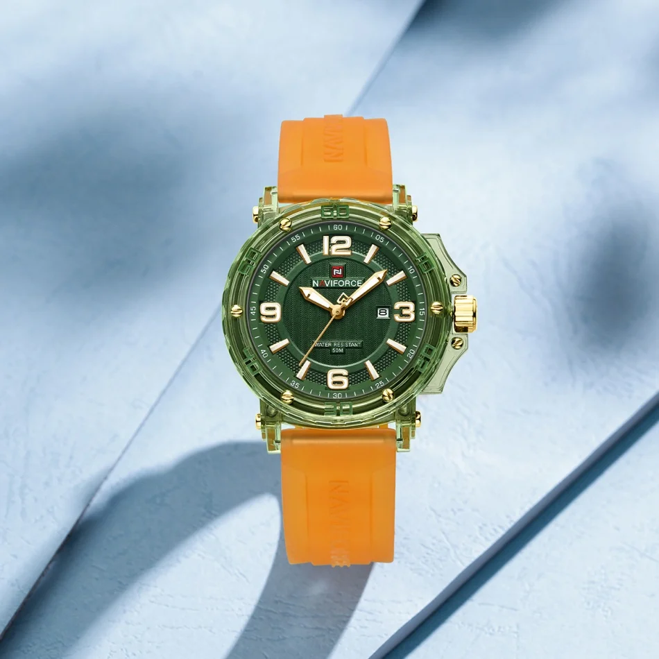 

NAVIFORCE простой стиль элегантный силиконовый светящийся ремешок для дисплея водостойкий кварцевый механизм женские часы женские часы подарки