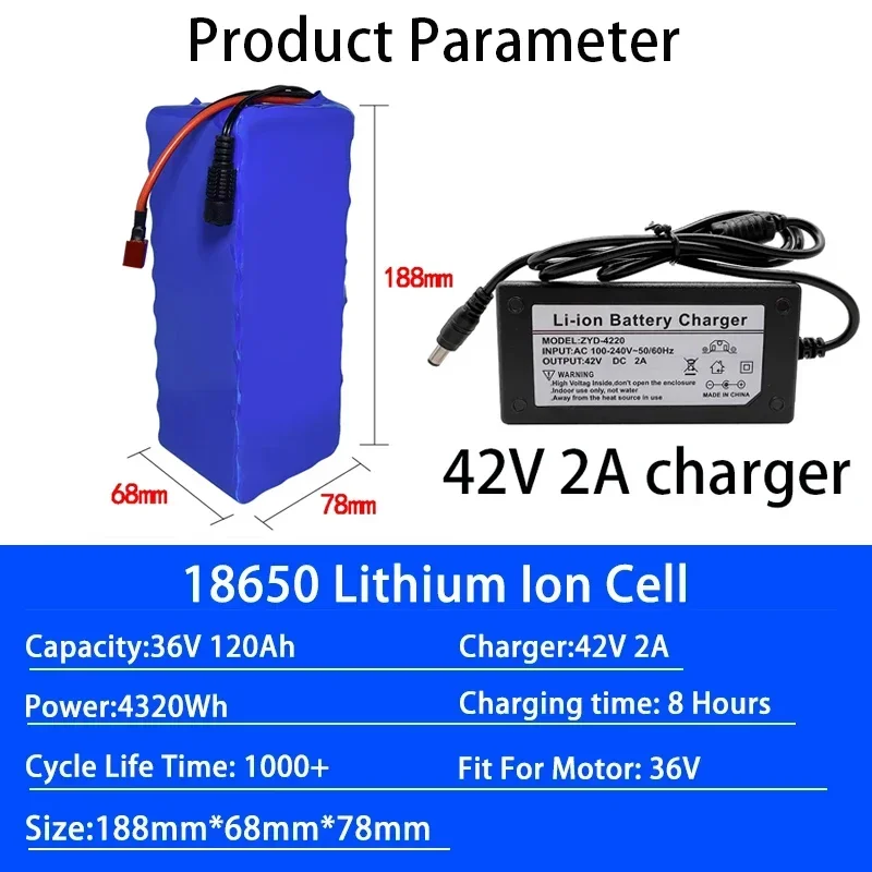 

10S4P Electric Scooter 120000mAh 36v Lithium Battery 18650 battery pack 36V 120Ah Electric Scooter Electric Scooter Battery 36v