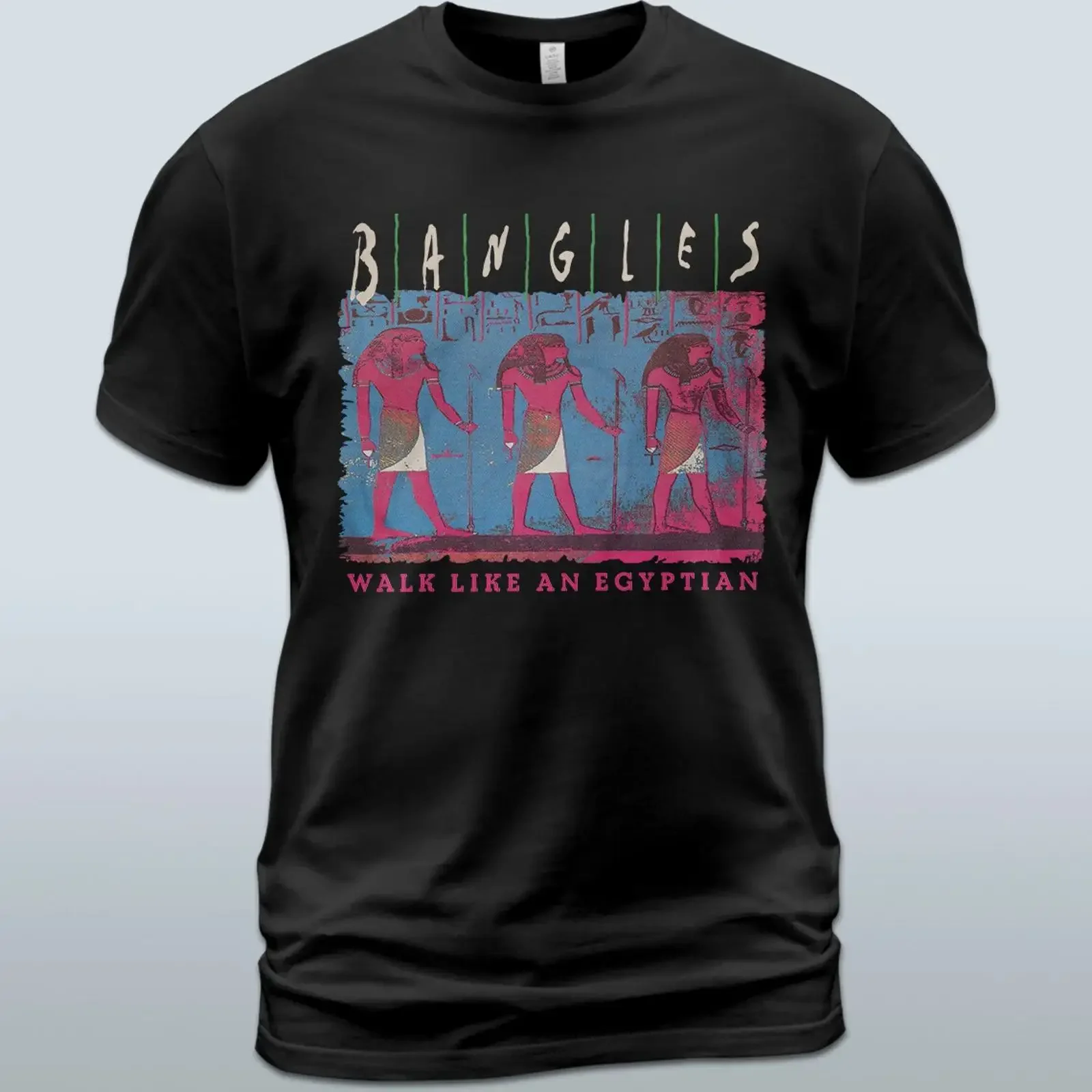 Camiseta de Algodão The Bangles Greatest Hits Album Susanna Hoffs Vintage Lavada Respirável Moda Unissex Ligeiramente Desgastada