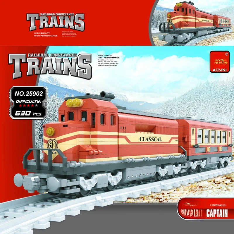 Plastic Building Blocks Creative Technic Vehicle Train Mode Educational Bricks Rail Toys For Children Present Boy Gifts Birthday