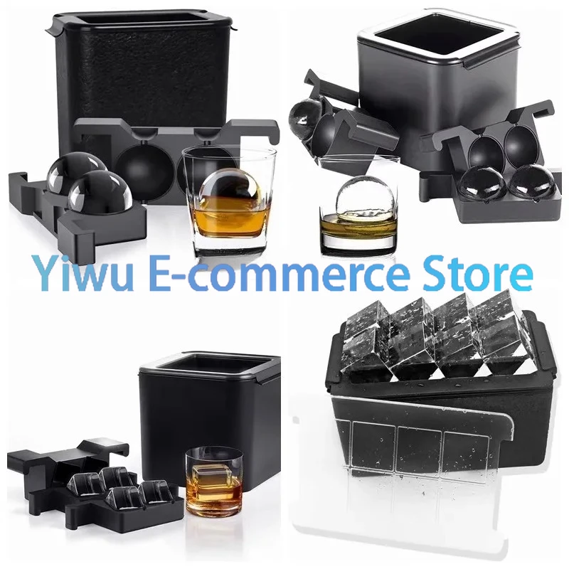 

High Transparency Bubble Free Ice Hockey Square Diamond Ice Grid Production Bar Whiskey Specific Silicone Large Ice Cube Mold