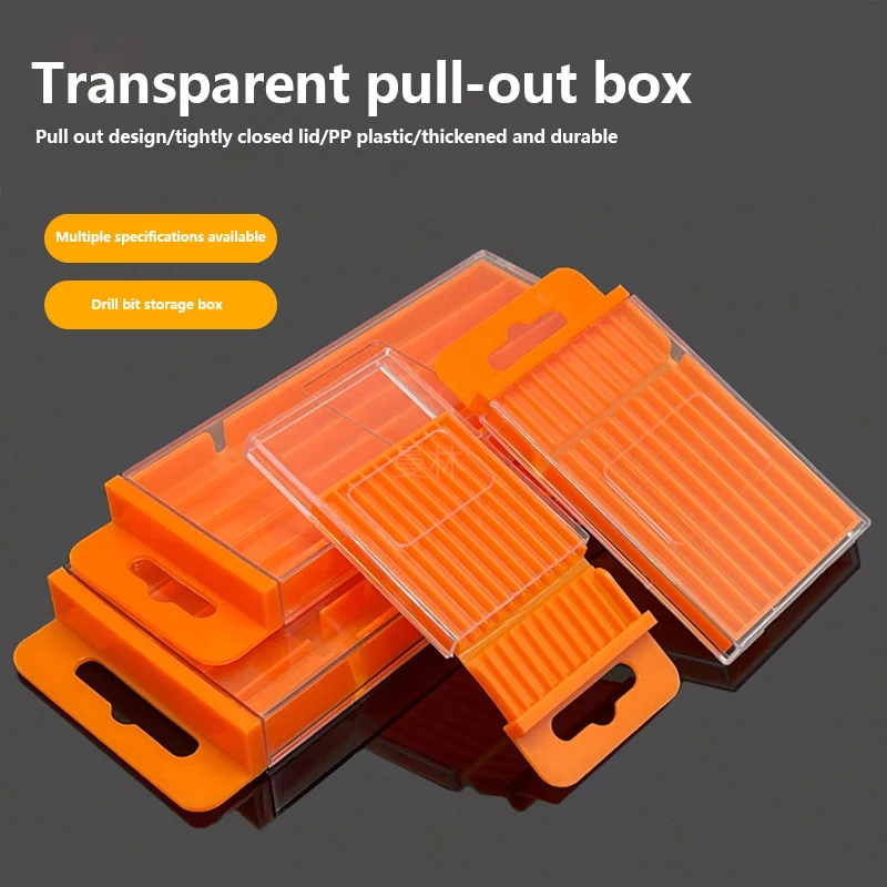 Drill Empty Box Drill Storage Box Plastic Drawing Box Special Tool Box For Twist Drill Tap Accessories Parts Storage Box