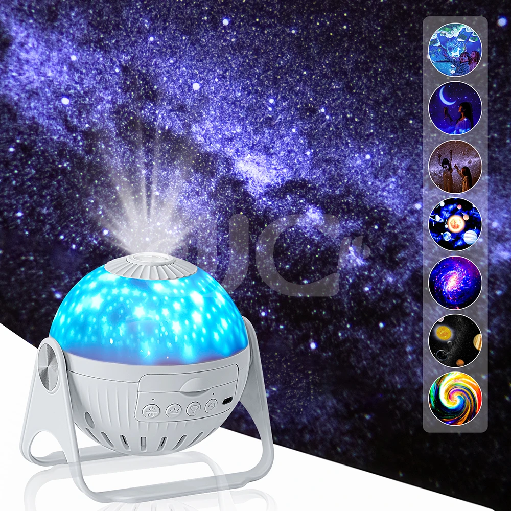 2023 Indoor LED Star Projector Night Light 6 in 1 Planetarium Projectionr Starry Sky Projector Lamp USB Rotating Night Lights