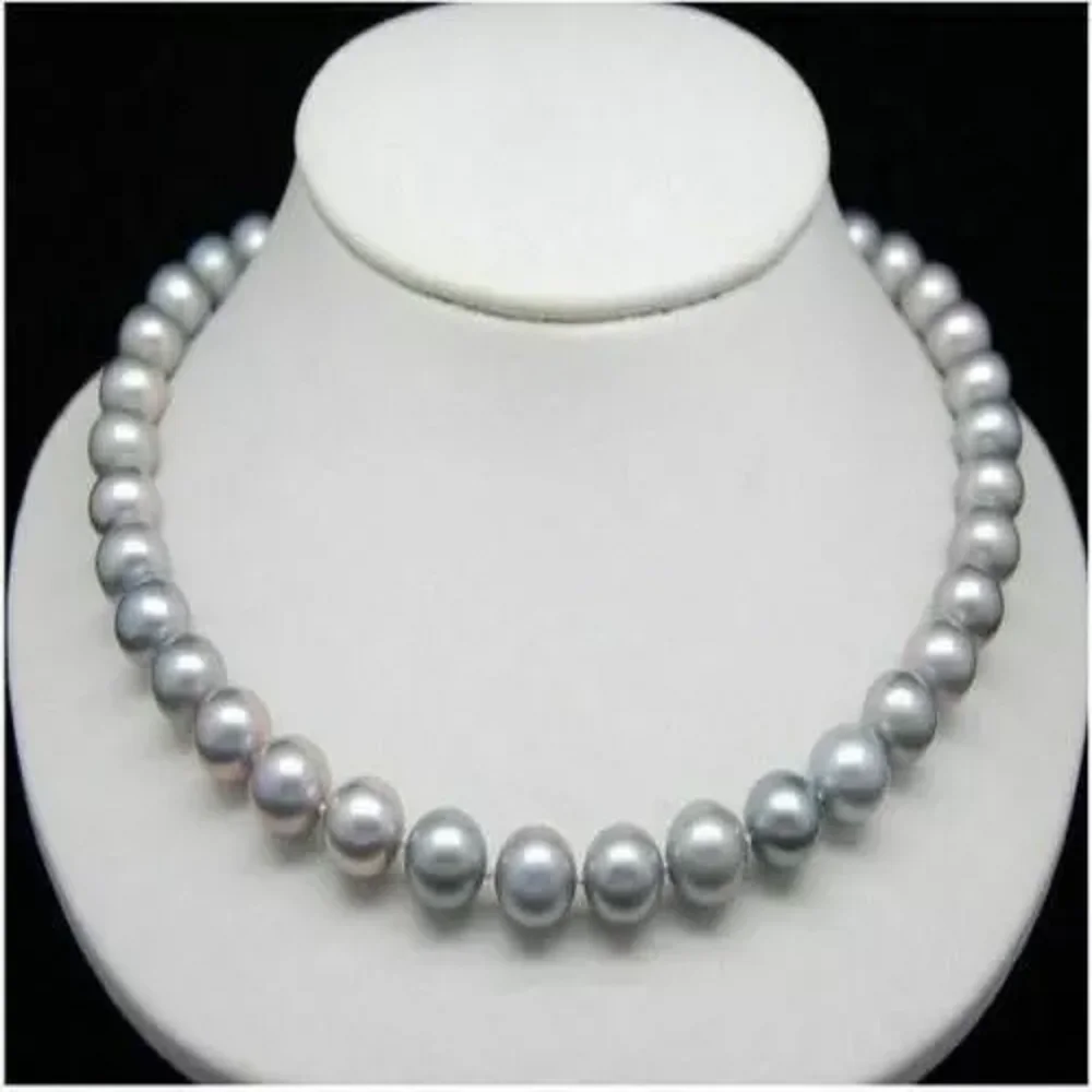 

Gorgeous AAA++6-7mm Natural South Sea Grey Round Pearl Necklace 14k Gold 18/36 inch