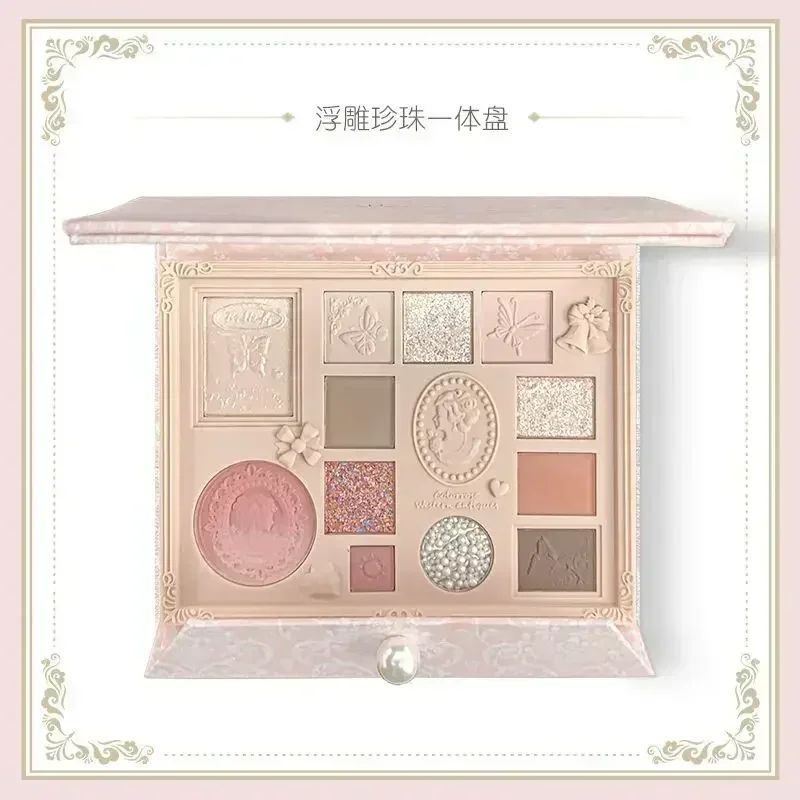 Colorrose Angel Embossed Eyeshadow Palette Blush High Gloss Integrated Palette Shimmer Shine Nude Eye Glitter Make Up Palette