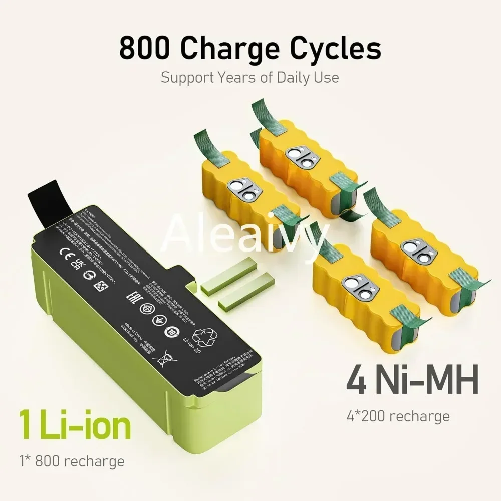 Upgraded 6500mAh Battery for iRobot Roomba 600 700 800  Series Li-ion Replacement for Robot Vacuum Cleaner Sweeper Accessories