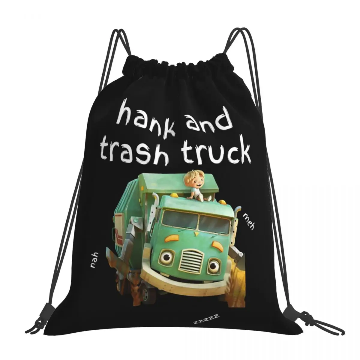 Trash Truck Backpacks Casual Portable Drawstring Bags Storage Bag Book Bags For Man Woman School