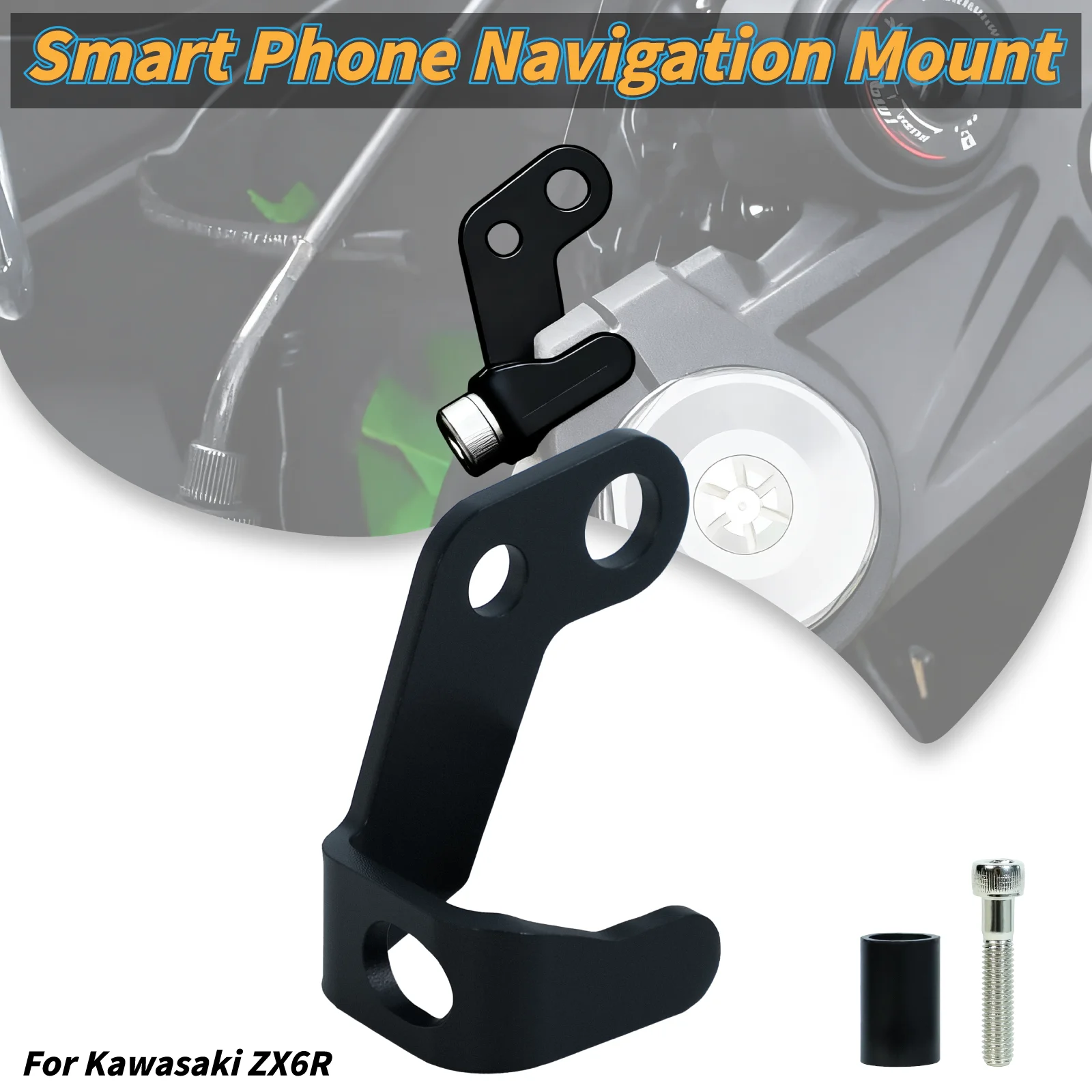 Motorcycle Phone Mount for Kawasaki Ninja ZX-6R ZX636 GPS Navigation Mount Aluminum Alloy Motorcycle Accessories 2017- 2024 2025