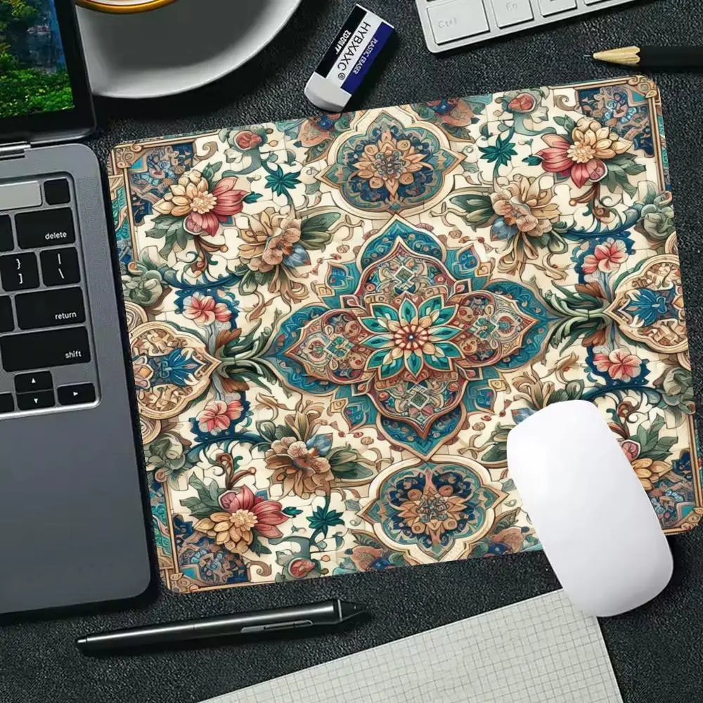 Mandala Floral Small Mouse Pad 45X50 50X50 Gaming Laptop Mousepad Carpet Keyboard Mat Desk Guard Ethnic Art E-sports  Mouse Pads