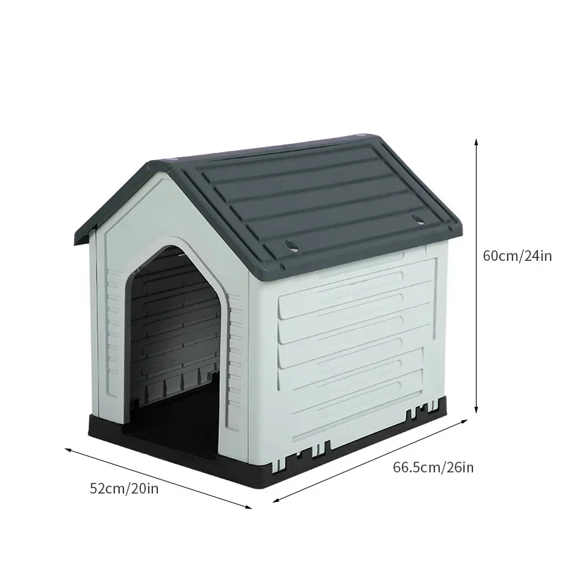 Plastic Pet Kennels Waterproof Detachable Outdoor Indoor Dog House with Door Suitable for All Seasons