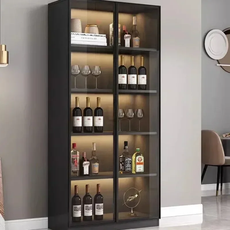 Armario de vino con puerta de vidrio, vitrina de piso de lujo, moderno, nórdico, para el hogar, restaurante, café, Simple, Meuble Vin, muebles de Bar