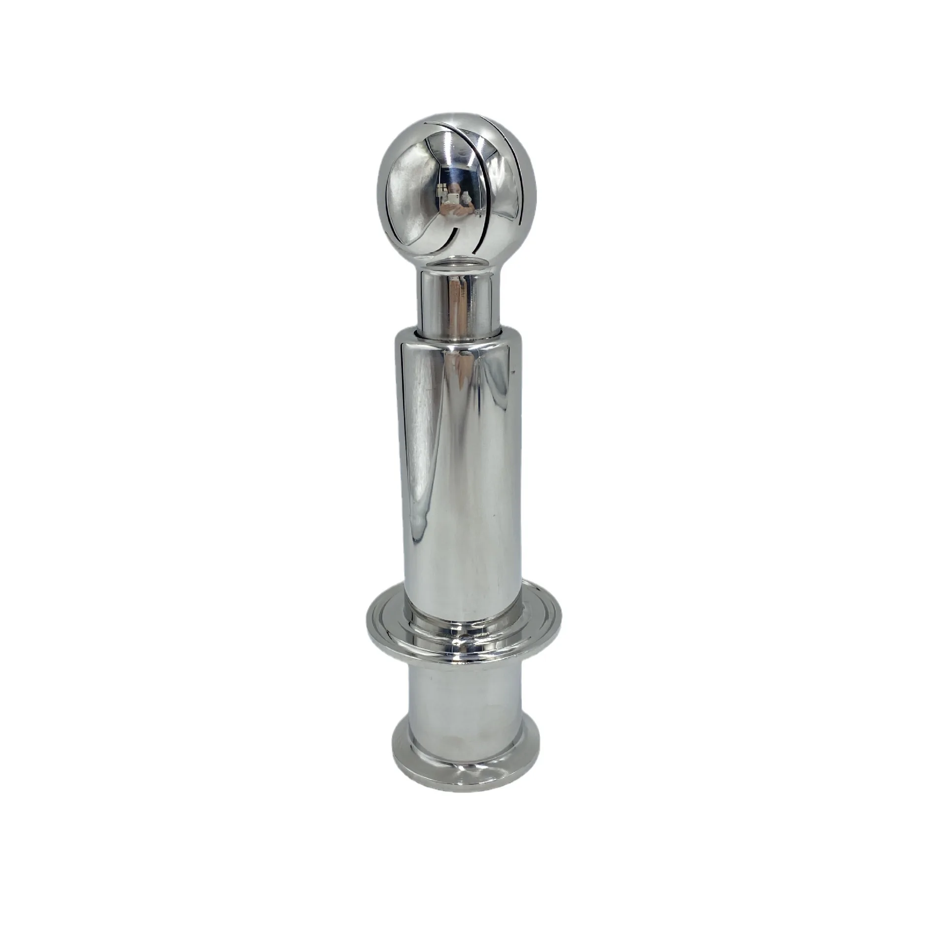 Hot Selling 304 Double Chuck Cleaning Ball, Sanitary Grade Clamp Type Quick Connect Rotating Spray Tank Cleaning Ball