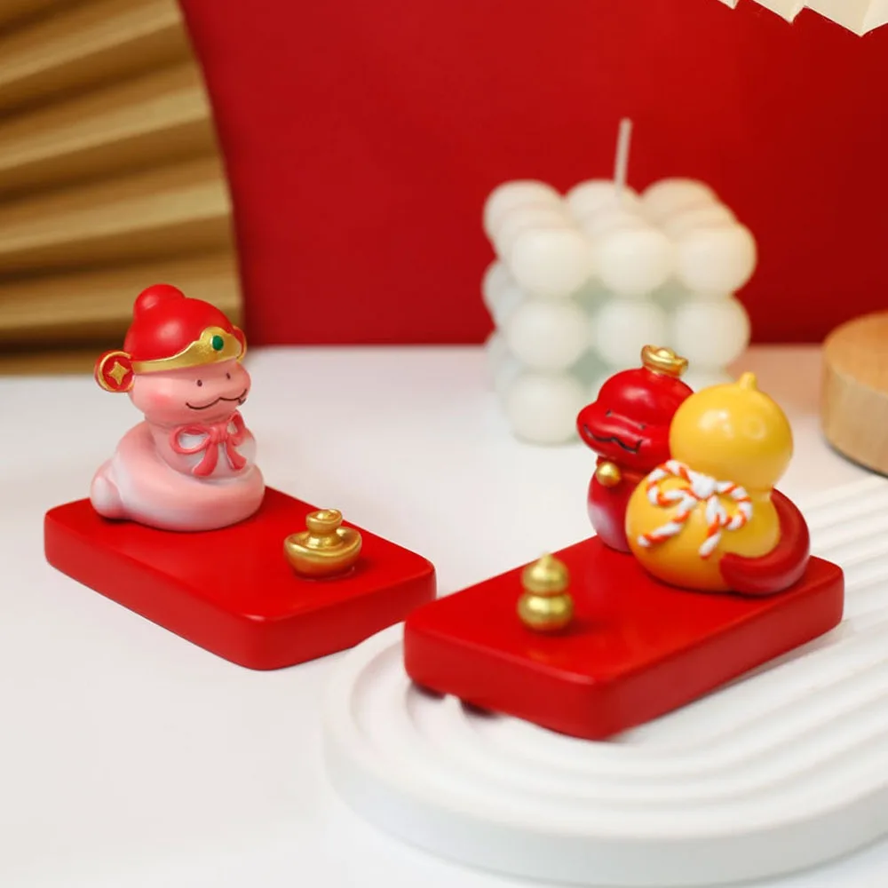 

Zodiac Cartoon Snake Phone Holder Resin Craft Figurine Mobile Phone Stand Cute Creative Snake Phone Holder Car Ornament