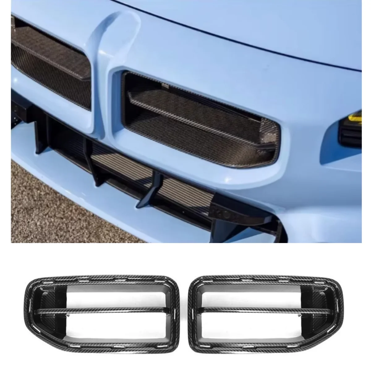 MP Style Dry Carbon Fiber Grille for M2 G87 2023+ 2-Door Front Center Grill Replacement Car Front Grille