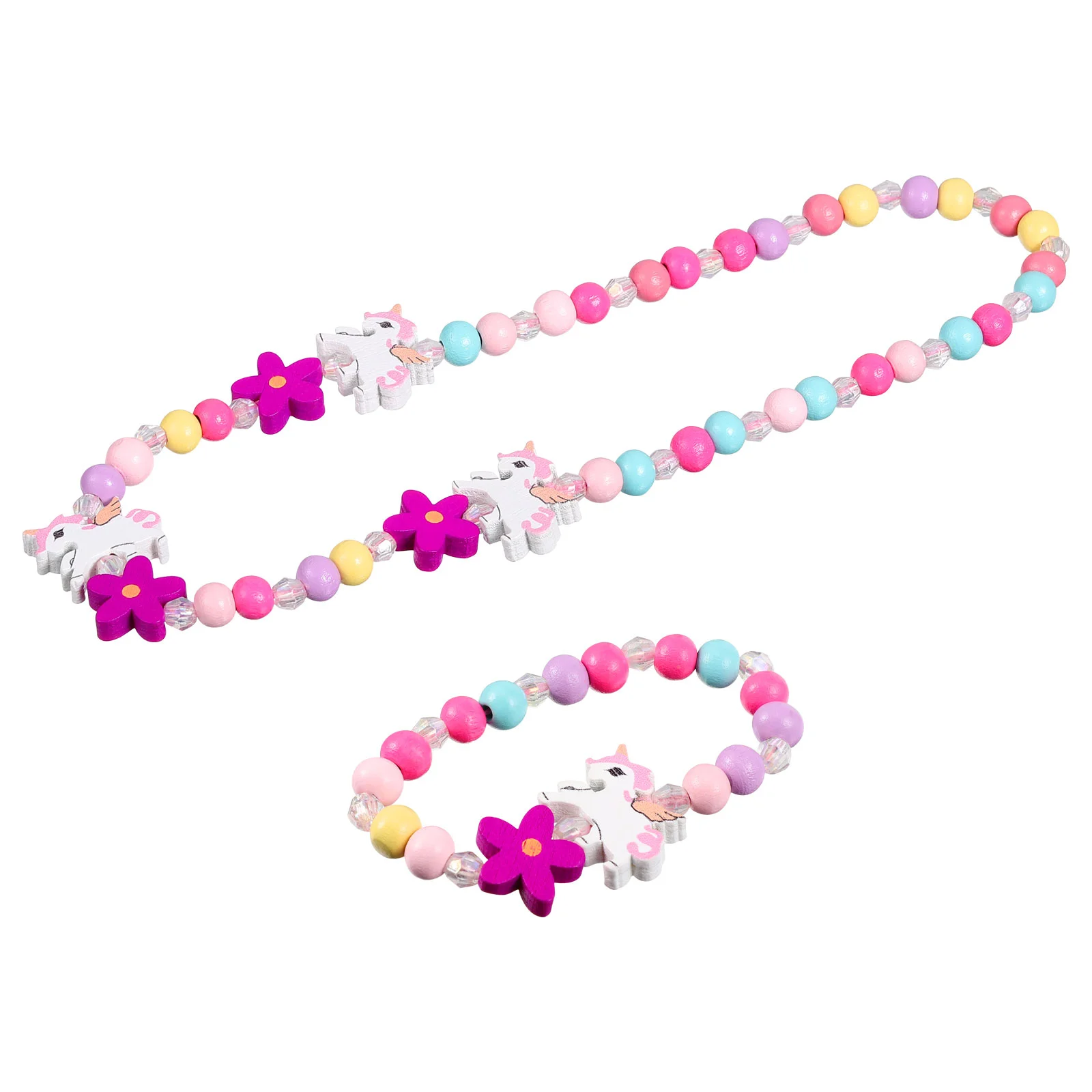 Bracelet en perles de dessin animé pour filles, collier en bois décoratif, cadeau de bijoux pour enfants, Nairobi Orn