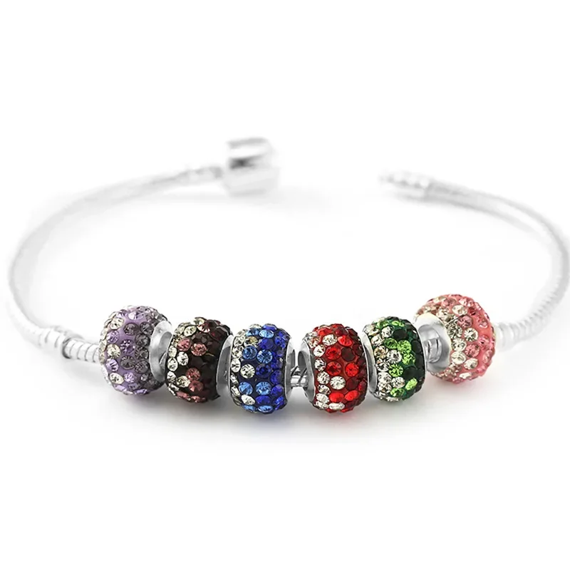 2024 heiß klar funkeln Spacer Charme Regenbogen Glasperlen für Pandora Halskette Armband Schlüssel bund DIY feinen Schmuck Festival Geschenke