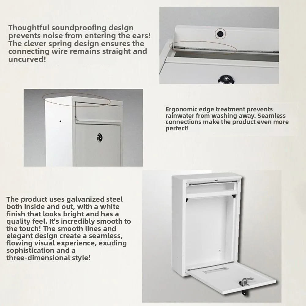 

Rainproof Wall Mounted Mailbox Safe Locking with 2 Keys Metal Email Suggestion Box Iron Clear Window Tinplate Letter Boxes