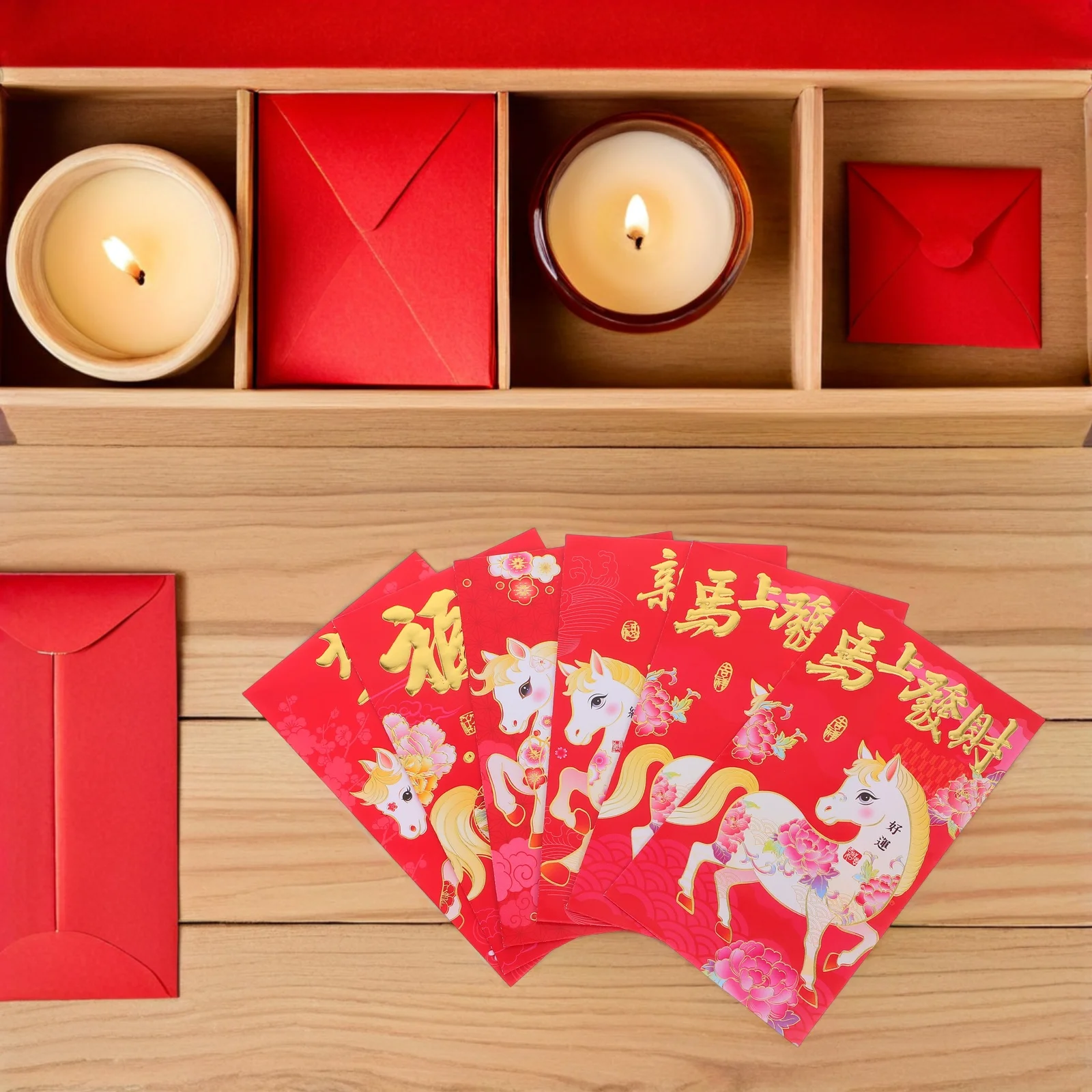 

60 Pcs Spring Festival Red Envelopes for The Year of Horse Lunar New Money Packet Chinese Style Paper Pocket Hong Bao Yeart