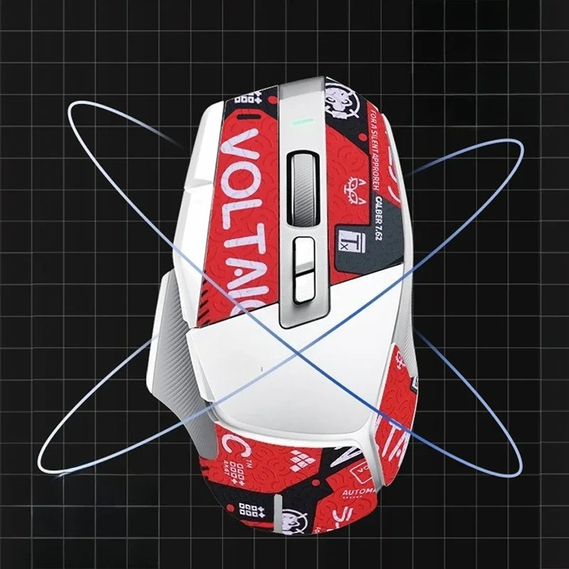 

For Logitech G502X Mouse Anti-Slip Grips ， Precision-Cut Palm Stickers + Wear-Resistant Replacement Feet。