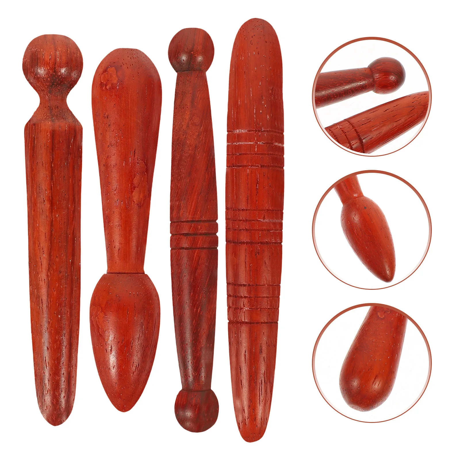 

4Pcs Wood Massager Roller Reflexology Tools for Feet Hand Back Multifunctional Massage Stick Gift Basket Packaging
