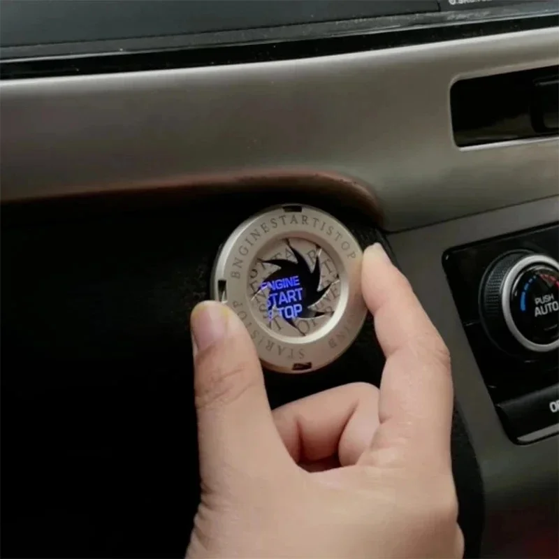 2/1Pcs Universal Car Start Stop Engine Push Button Cover Ring One-click Start Decor Stickers Alloy Trim Car Styling Accessories