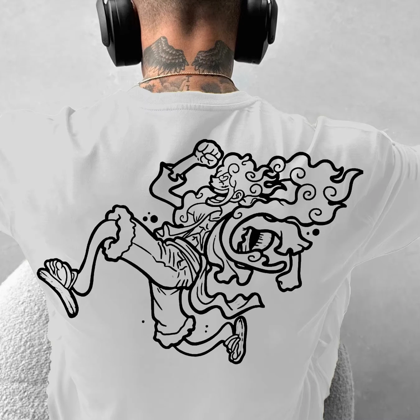 Camiseta de Verano 2026, Nueva y Popular, Nika Luffy Gear 5 ONE PIECE, Estilo Harajuku, para Hombre, de Algodón, Fitness, Retro, Streetwear, Tallas Grandes