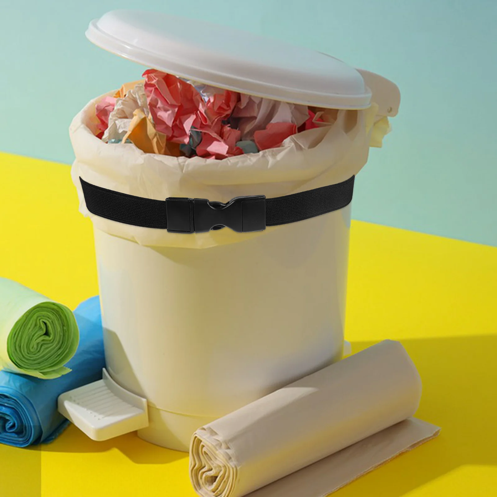 

3Pcs Trash Can Band Elastic Adjustable Garbage Bin Fixing Ring for Trash Bag Holder Anti-Slip Fastening Elastic Band