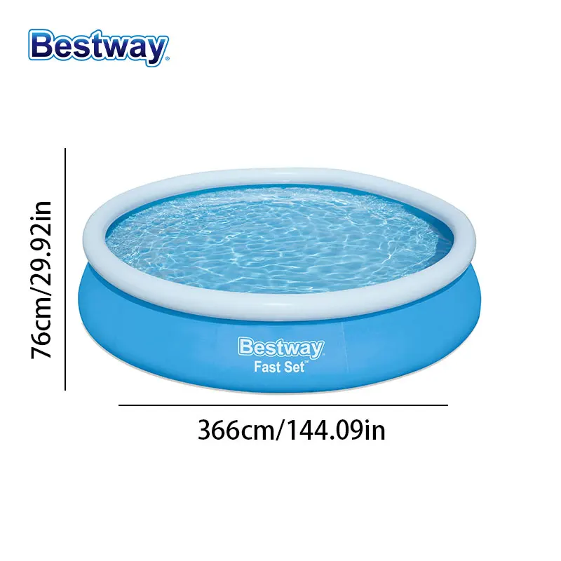 ชุดสระน้ำทรงสี่เหลี่ยมคางหมู Bestway 57274 Fast Set ขนาด 12' x 30 นิ้ว / 3.66 ม. x 76 ซม. + ปั๊มกรองมาตรฐานเยอรมัน รุ่น 58381GS(H1)
