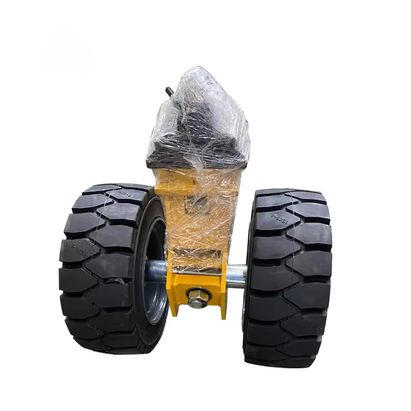 International standards organization transport container moving wheels and tractor triangle drawbar