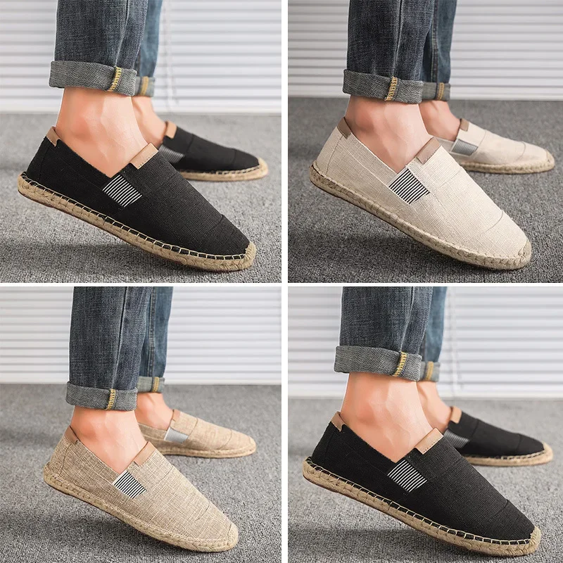 High Quality Mens Shoes Casual Male Breathable Canvas Casual Shoes Men Chinese Fashion Soft Slip on Espadrilles for Men Loafers