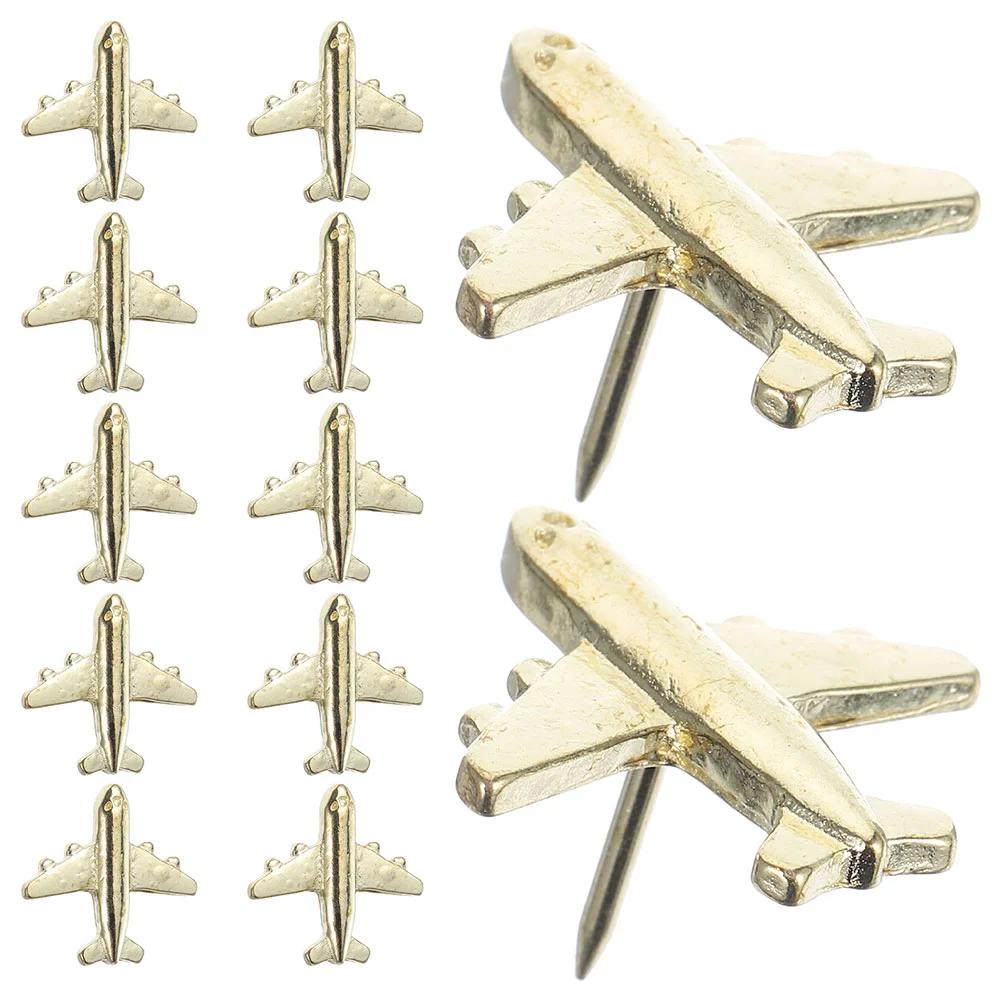 

24 Pcs Felt Pin Thumbtack Plane Airplane Metal Steel Needle Thumbtacks for Bulletin Board Sturdy Pushpins