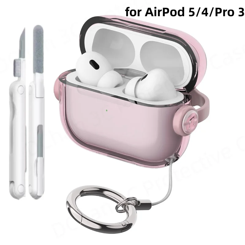  Cute Clear Case for AirPods 5（2026）With Phone Holder For Women AirPods Pro 3 Headphone Case for AirPods 4/5 Rugged Lock Cases