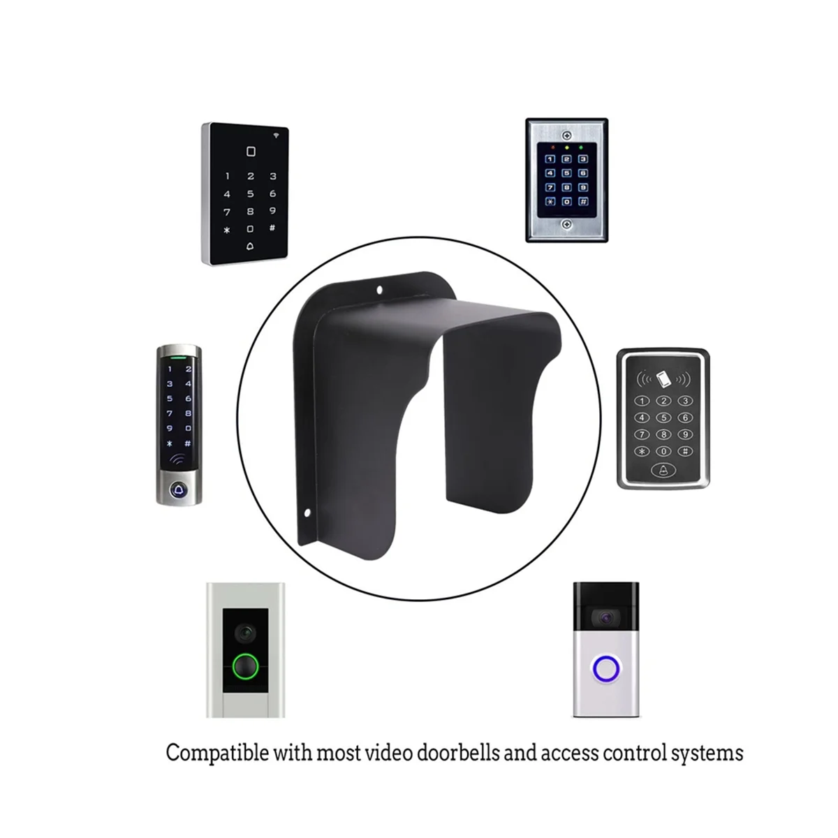 Doorbell Rain Cover Set, Keypad Cover,Metal Doorbell Protector Cover, Compatible with Most Video Doorbell.