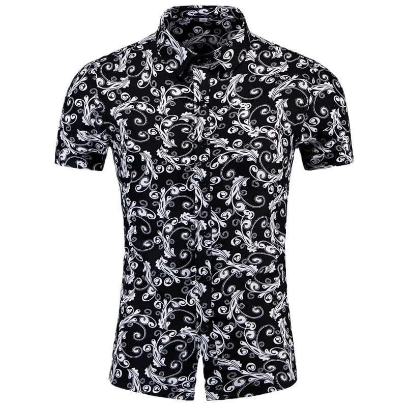 

Мужские рубашки с цветочным принтом пейсли, одежда 2024, роскошные дизайнерские новые винтажные летние топы, мужские деловые классические рубашки с короткими рукавами