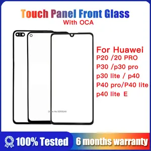 Bilashmart LCD Display Touch Panel Front Glass Huawei P20 Pro P30 P40 Lite E P30 Pro Touch Screen Digitizer Front Glass Replace + OCA