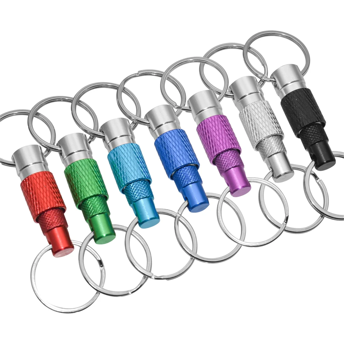 7pcs Quick Release Detachable Keychain, Double Rings Pull Apart Keychain, Spring Split Snap Seperate Keychain